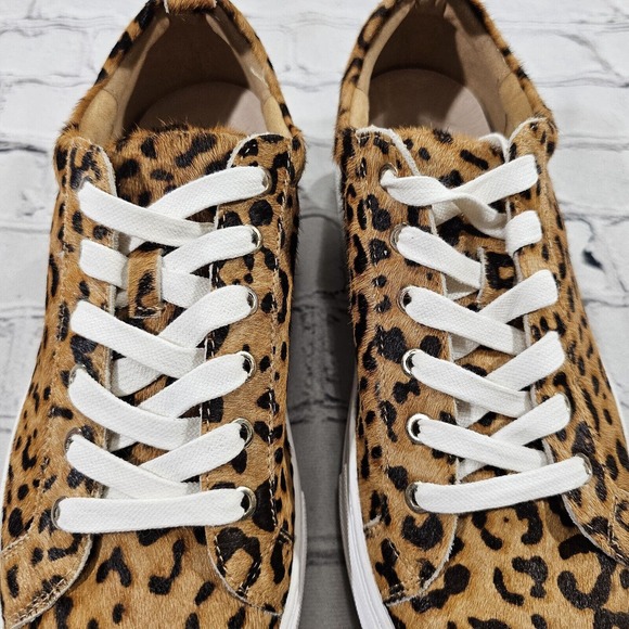 Jack Rogers Paige Platform Sneaker Leopard Real Calf Hair WOMENS SIZE 8 - Picture 3 of 11